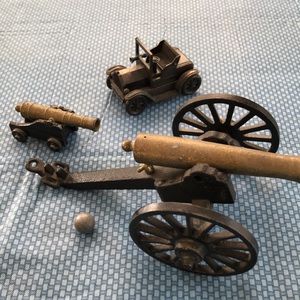 Vintage Cannons and Jeep Pencil Sharpener